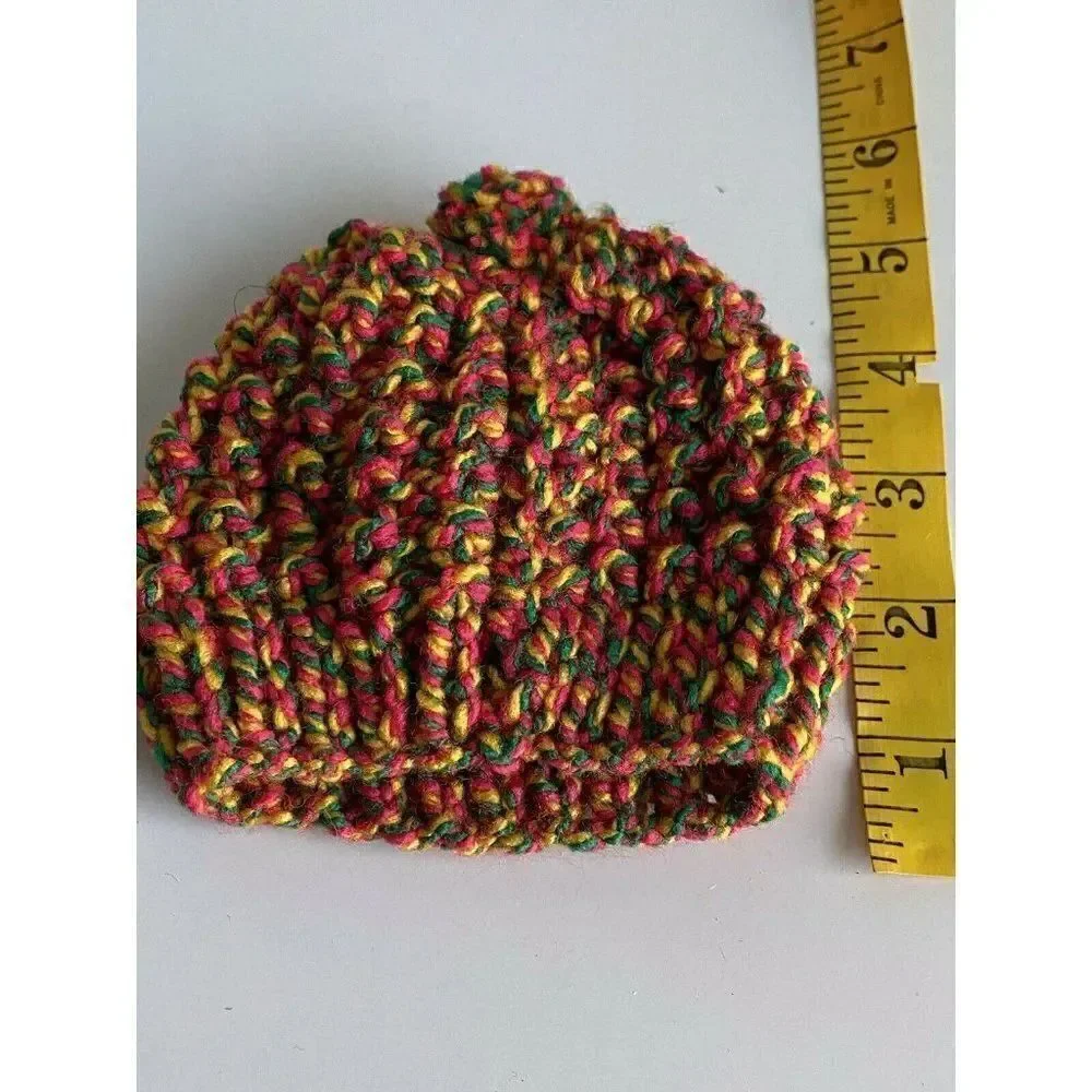 Handmade Crochet Preemie Beanie Baby Newborn Hat Knitted Multicolor New‎